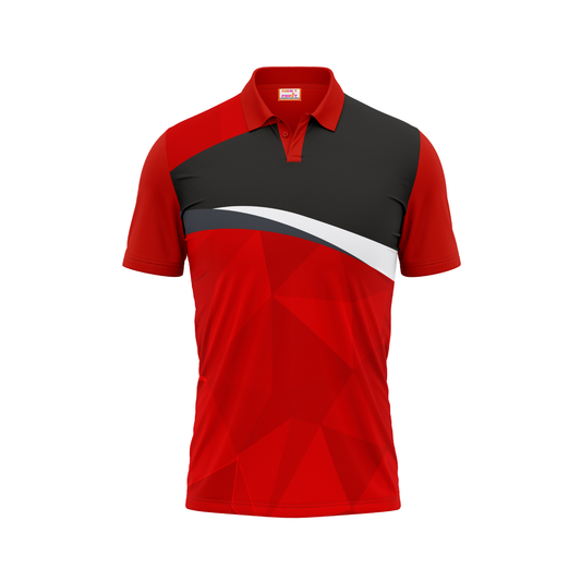 Polo Neck Printed Jersey Red NP50000195