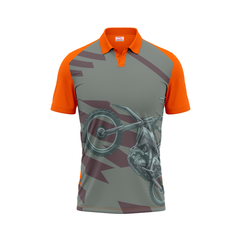 Polo Neck Printed Jersey Orange NP5000019