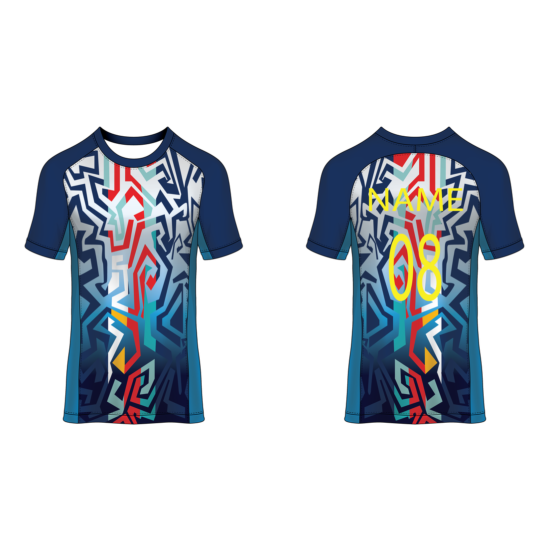 NEXT PRINT All Over Printed Customized Sublimation T-Shirt Unisex Sports Jersey Player Name & Number, Team Name NP50000264