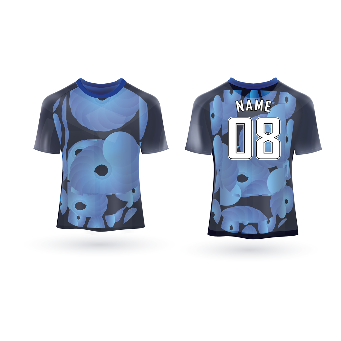 NEXT PRINT All Over Printed Customized Sublimation T-Shirt Unisex Sports Jersey Player Name & Number, Team Name NP50000288