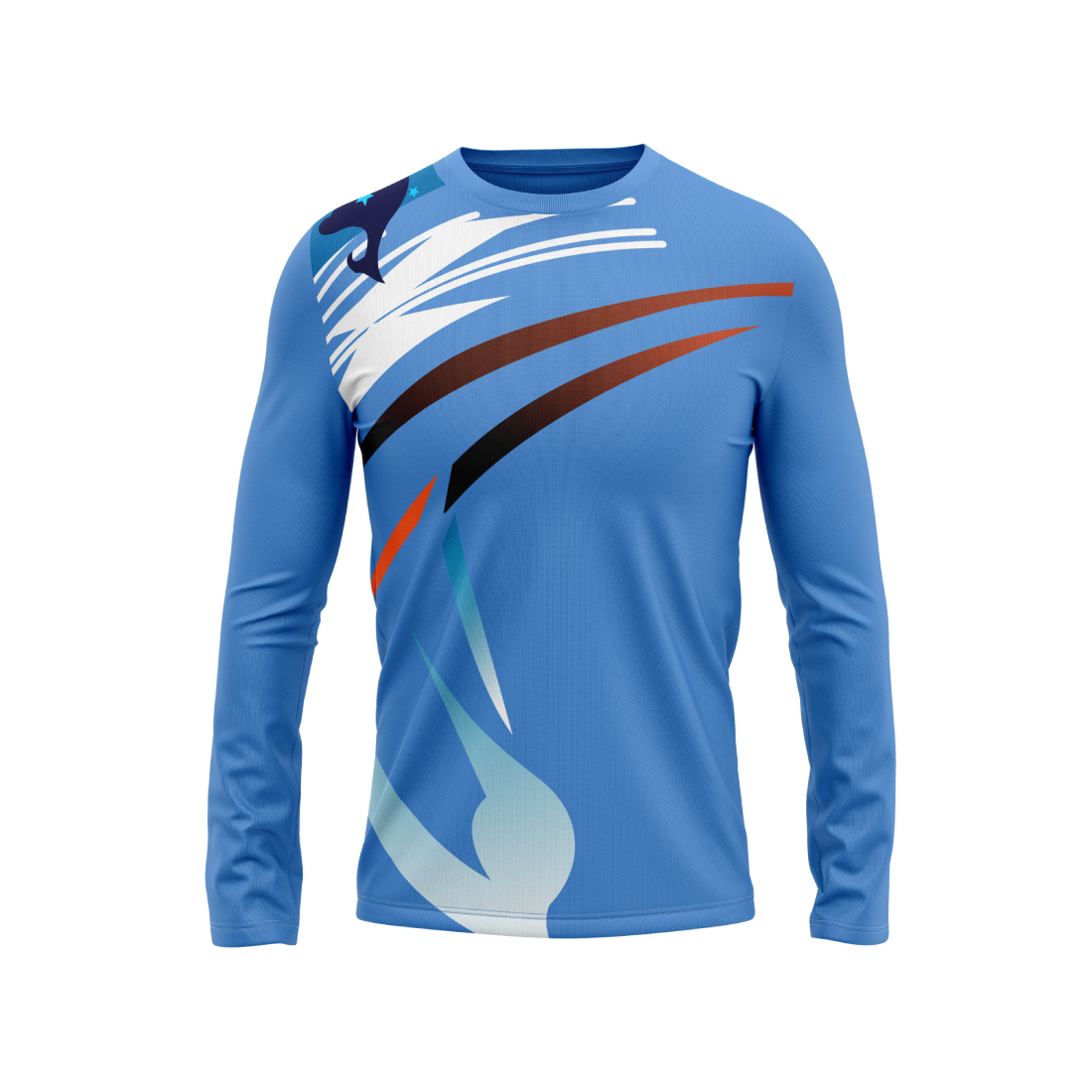 Round Neck Fullsleeve Printed Jersey Skyblue NP5000028