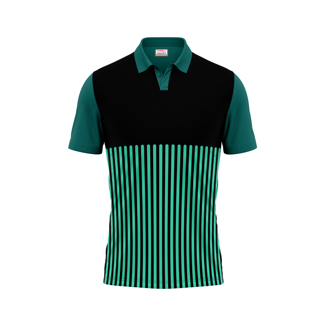 Polo Neck Printed Jersey Green NP50000364