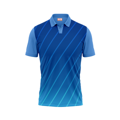 Polo Neck Printed Jersey Sky Blue NP50000373