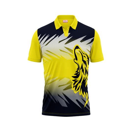 Next Print Polo Neck Printed Jersey Yellow NP50000554