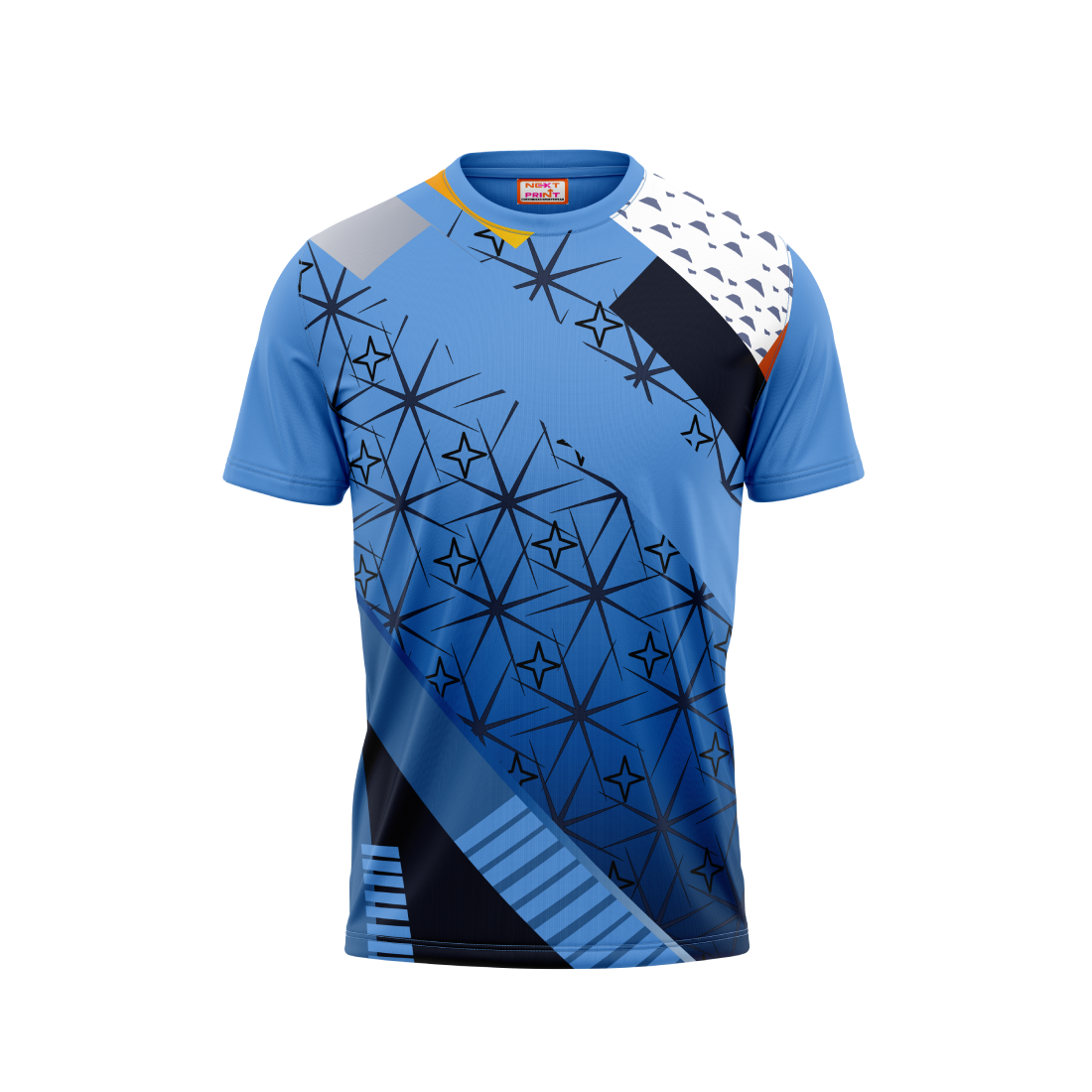 Round Neck Printed Jersey Skyblue NP50000557