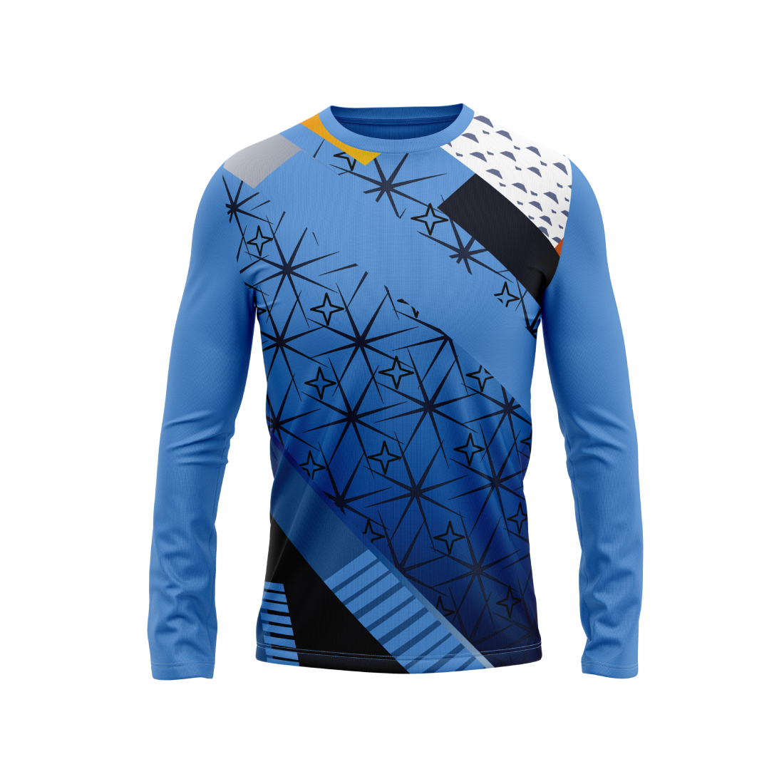 PRINTED ROUND NECK FULL SKY BLE