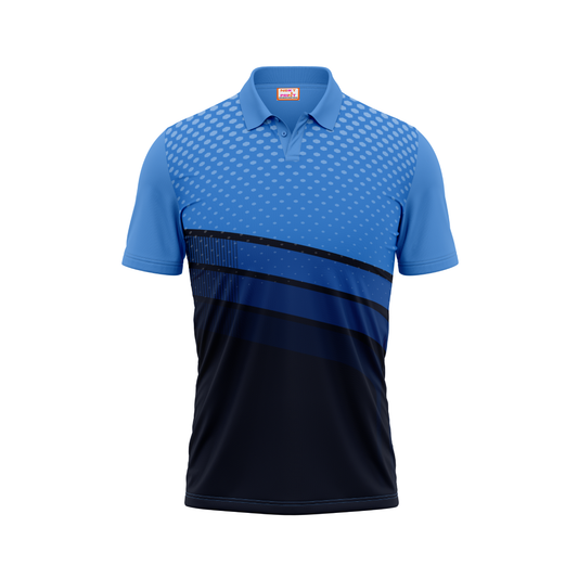 Polo Neck Printed Jersey Sky Blue NP50000565
