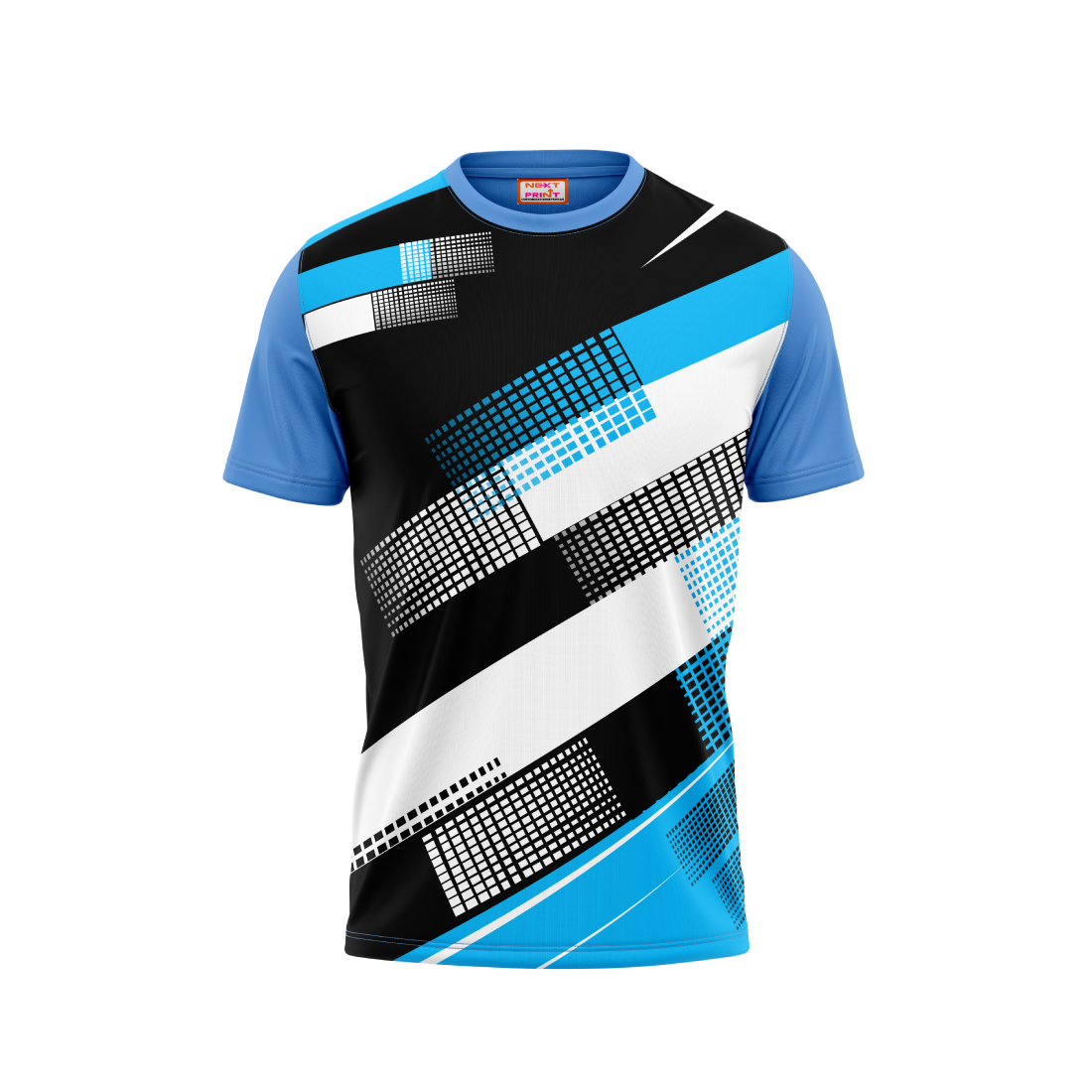 Round Neck Printed Jersey Skyblue NP50000575