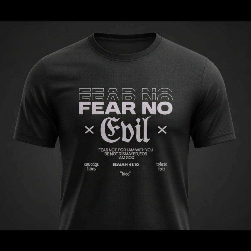 Fear no evil Christian typography tshirt design for print