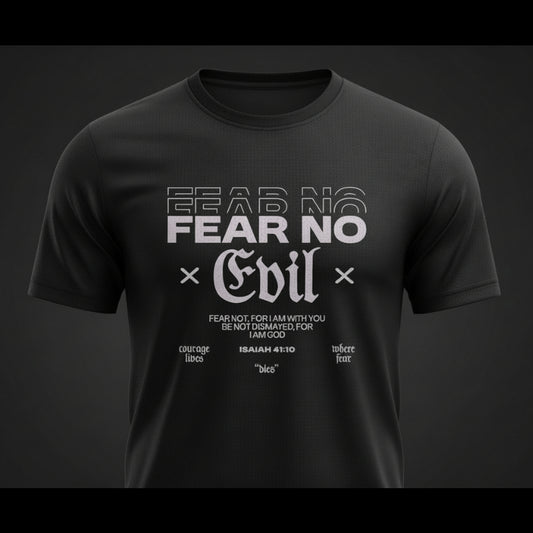 Fear no evil Christian typography tshirt design for print