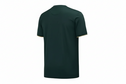 NextPrint Luxury Green Football Jersey with Gold Accents – Sublimation Print