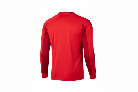 NextPrint Premium Red Long Sleeve Soccer Jersey with Black Design – Customizable
