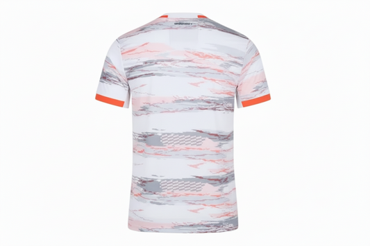 NextPrint White Grey Football Jersey with Orange Accents – Premium Sublimation Sports Wear