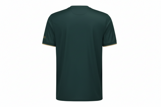 NextPrint Premium Dark Green Football Jersey with Gold Print – Customizable