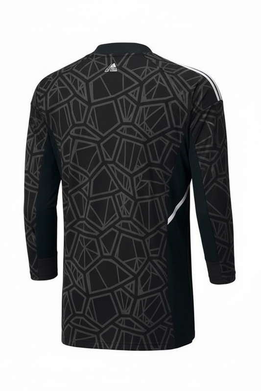 NextPrint Premium Black Long Sleeve Football Jersey with Geometric Print – Customizable