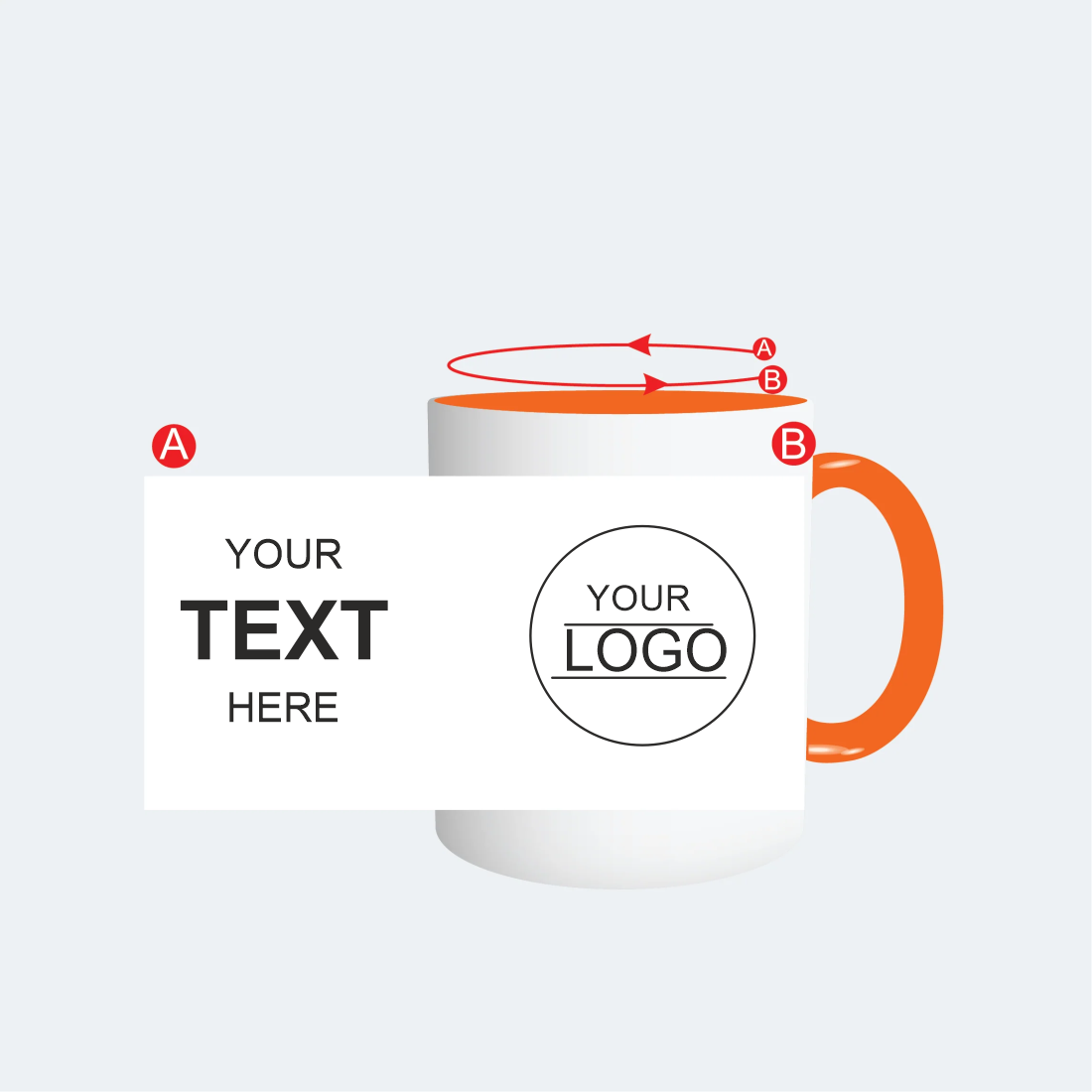 Customised Orange Color Mug