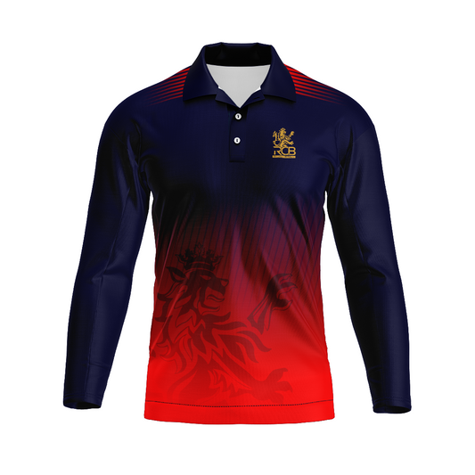 Next Print Customised Ipl Royal Challengers Bengaluru Printed Polo Collar Full Sleeves 2025Jersey
