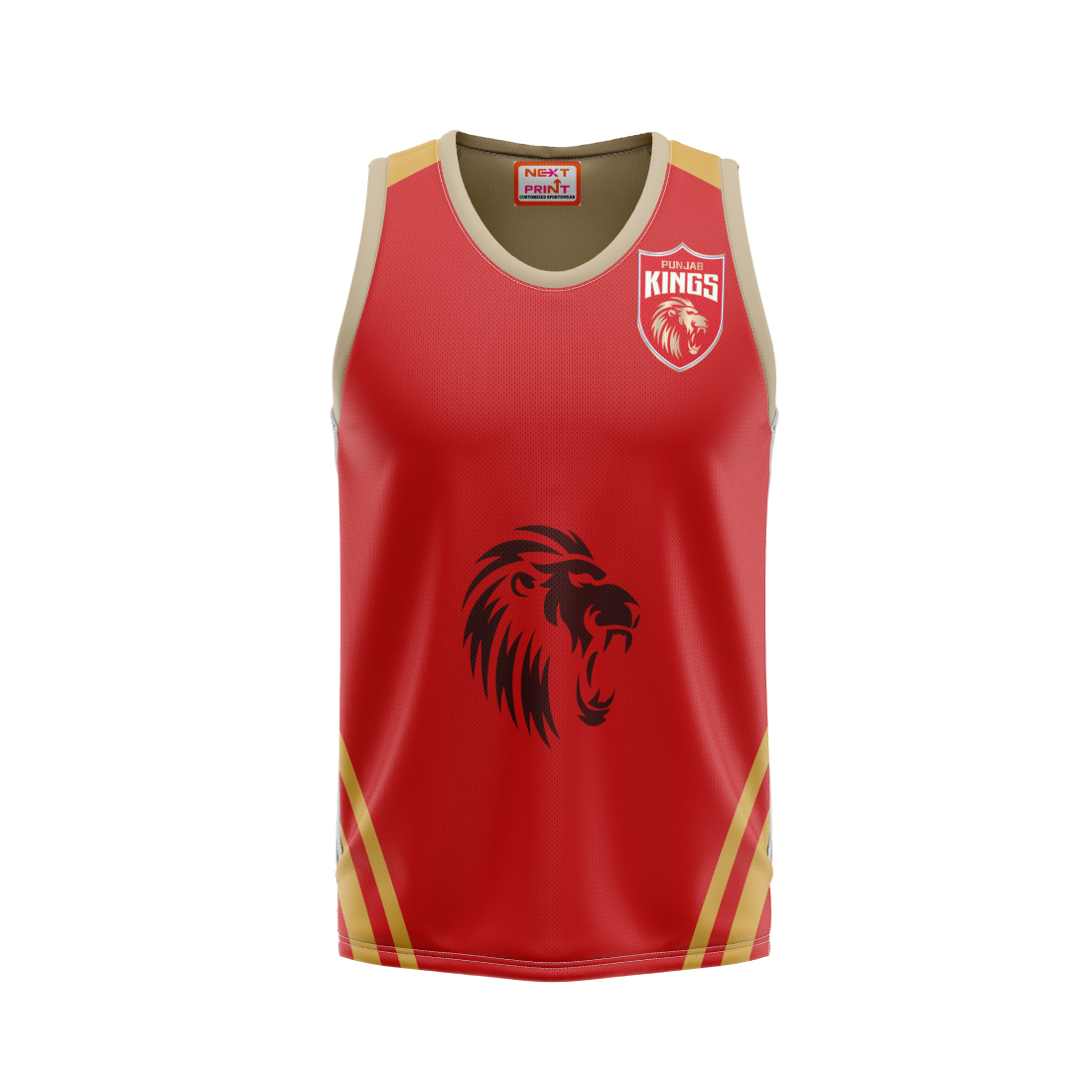Next Print Ipl Punjab Design Basketball Jersey