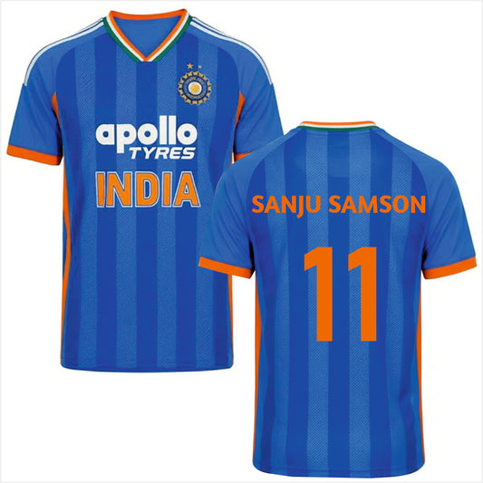 Next Print India Blue Jersey With Name Print Sanju Samson T-Shirt.