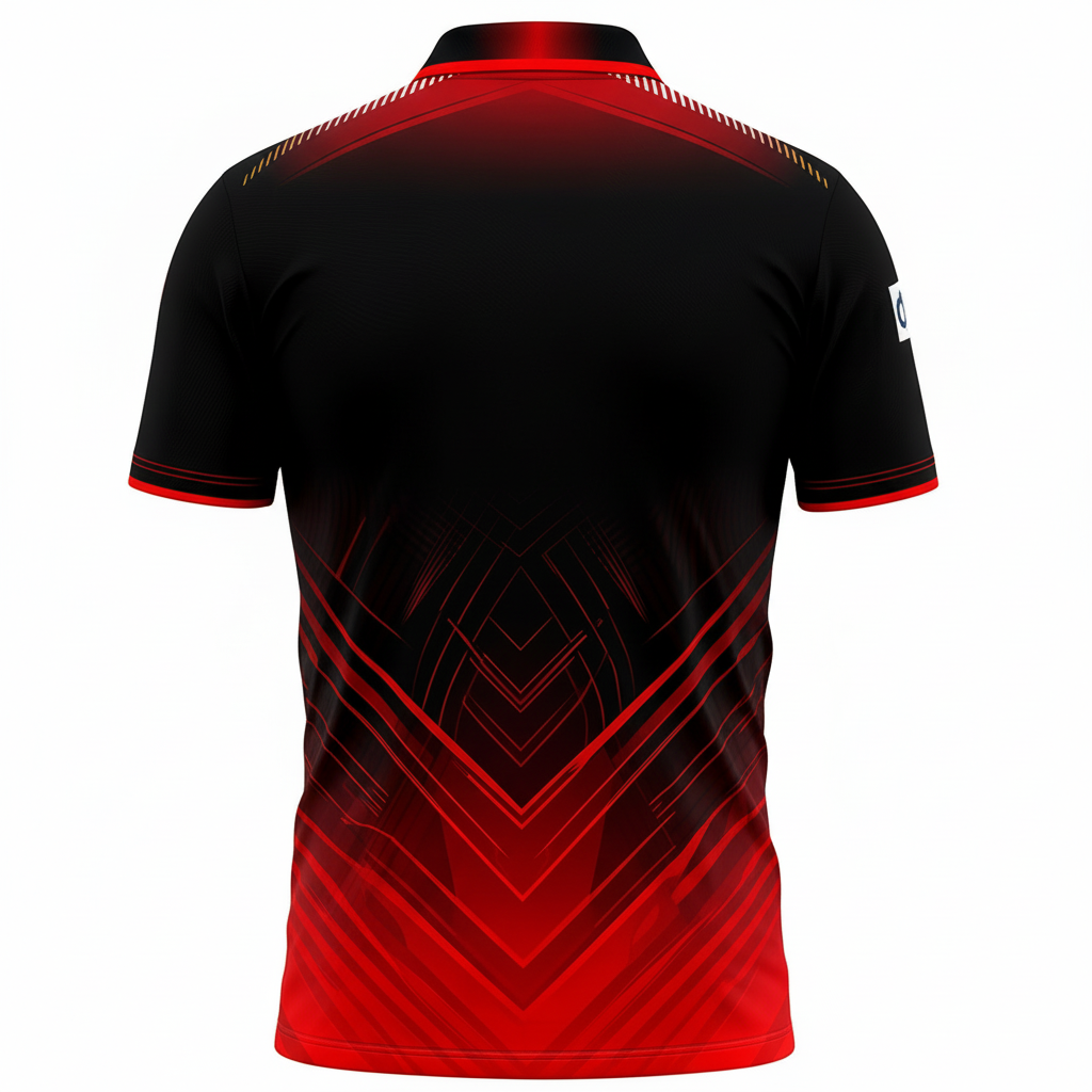 Next Print Black Red Cricket Jersey Geometric Design – Custom Name & Number Sublimation Sports T-Shirt India