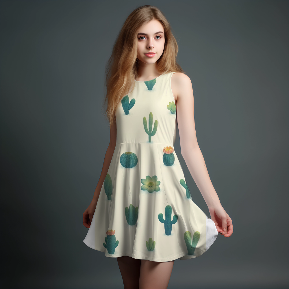 Vibrant Girls' All-Over Print Dress.