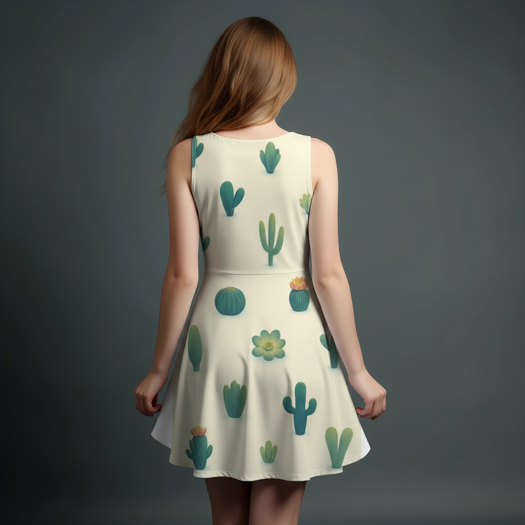 Vibrant Girls' All-Over Print Dress.