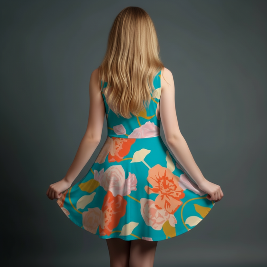 Vibrant Girls' All-Over Print Dress.