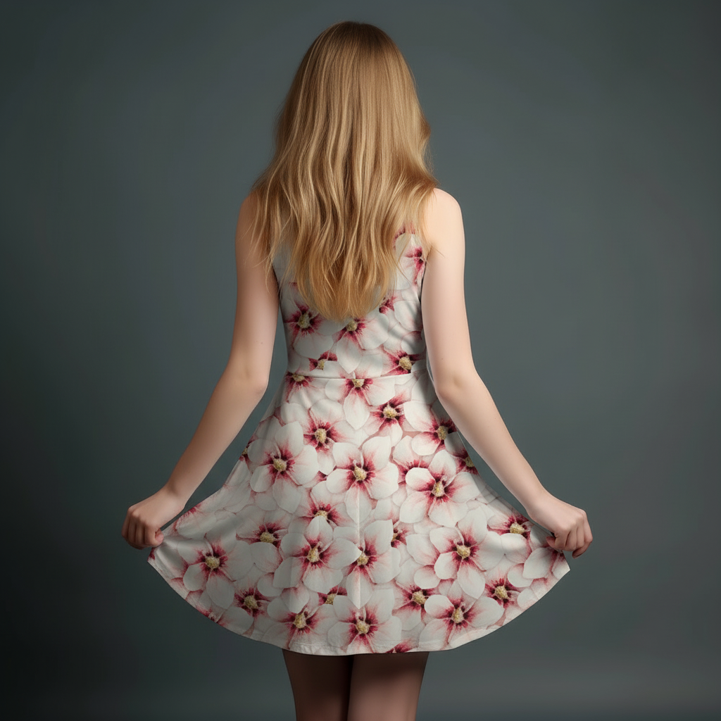 Vibrant Girls' All-Over Print Dress.