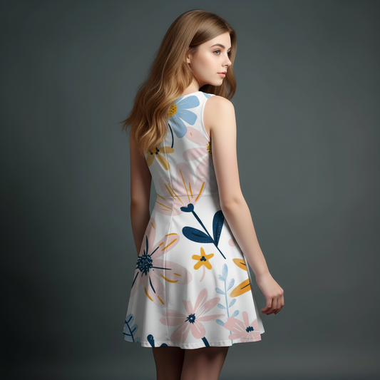 Vibrant Girls' All-Over Print Dress.