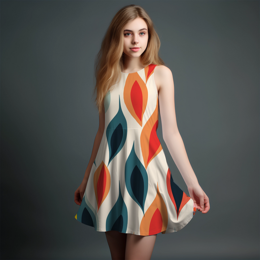 Vibrant Girls' All-Over Print Dress.