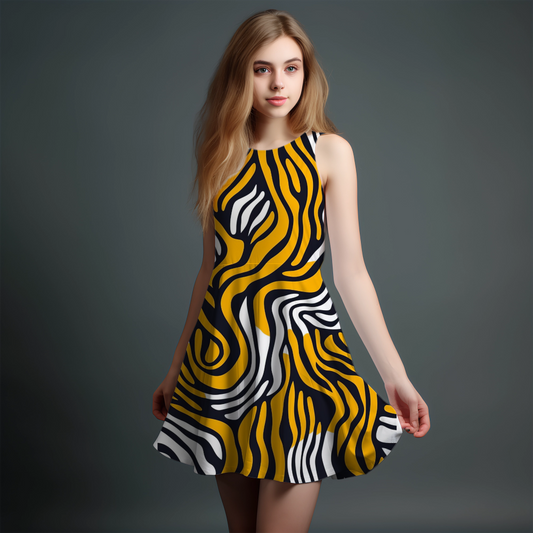 Vibrant Girls' All-Over Print Dress.