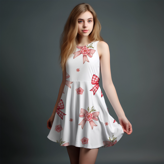 Vibrant Girls' All-Over Print Dress.