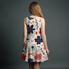 Vibrant Girls' All-Over Print Dress.