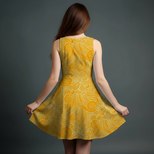 Vibrant Girls' All-Over Print Dress.