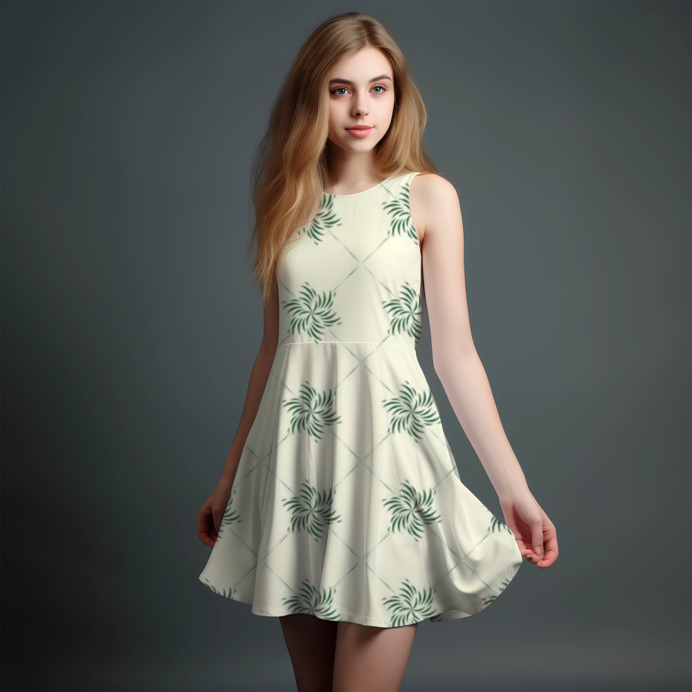 Vibrant Girls' All-Over Print Dress.