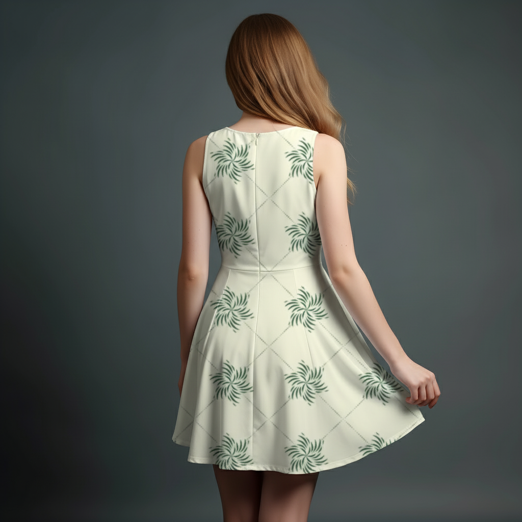 Vibrant Girls' All-Over Print Dress.