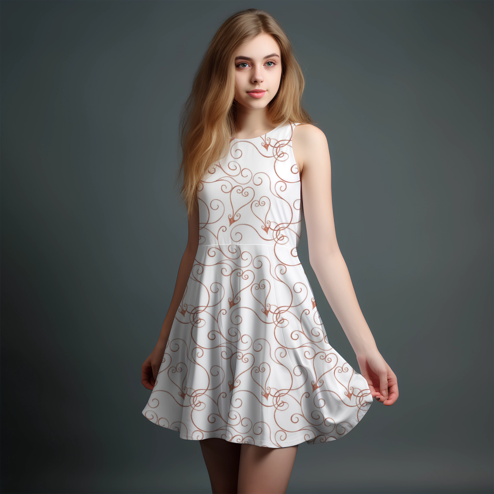 Vibrant Girls' All-Over Print Dress.