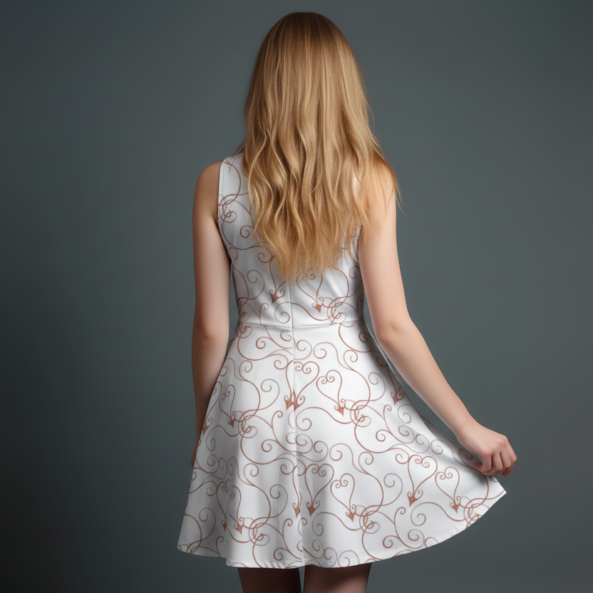 Vibrant Girls' All-Over Print Dress.