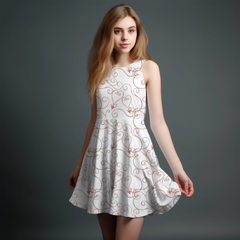Vibrant Girls' All-Over Print Dress.
