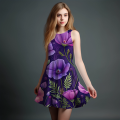 Vibrant Girls' All-Over Print Dress.