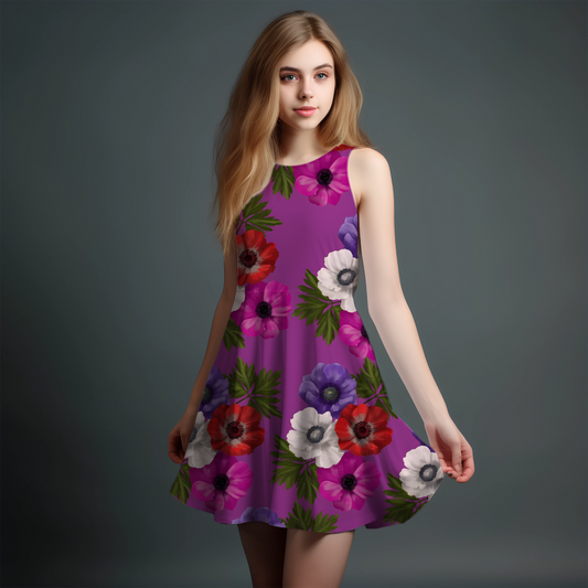 Vibrant Girls' All-Over Print Dress.