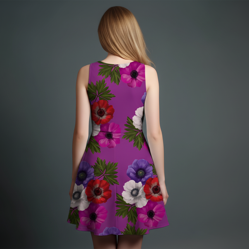 Vibrant Girls' All-Over Print Dress.