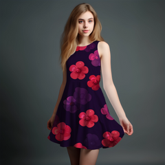 Vibrant Girls' All-Over Print Dress.