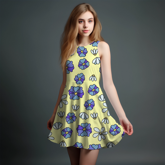 Vibrant Girls' All-Over Print Dress
