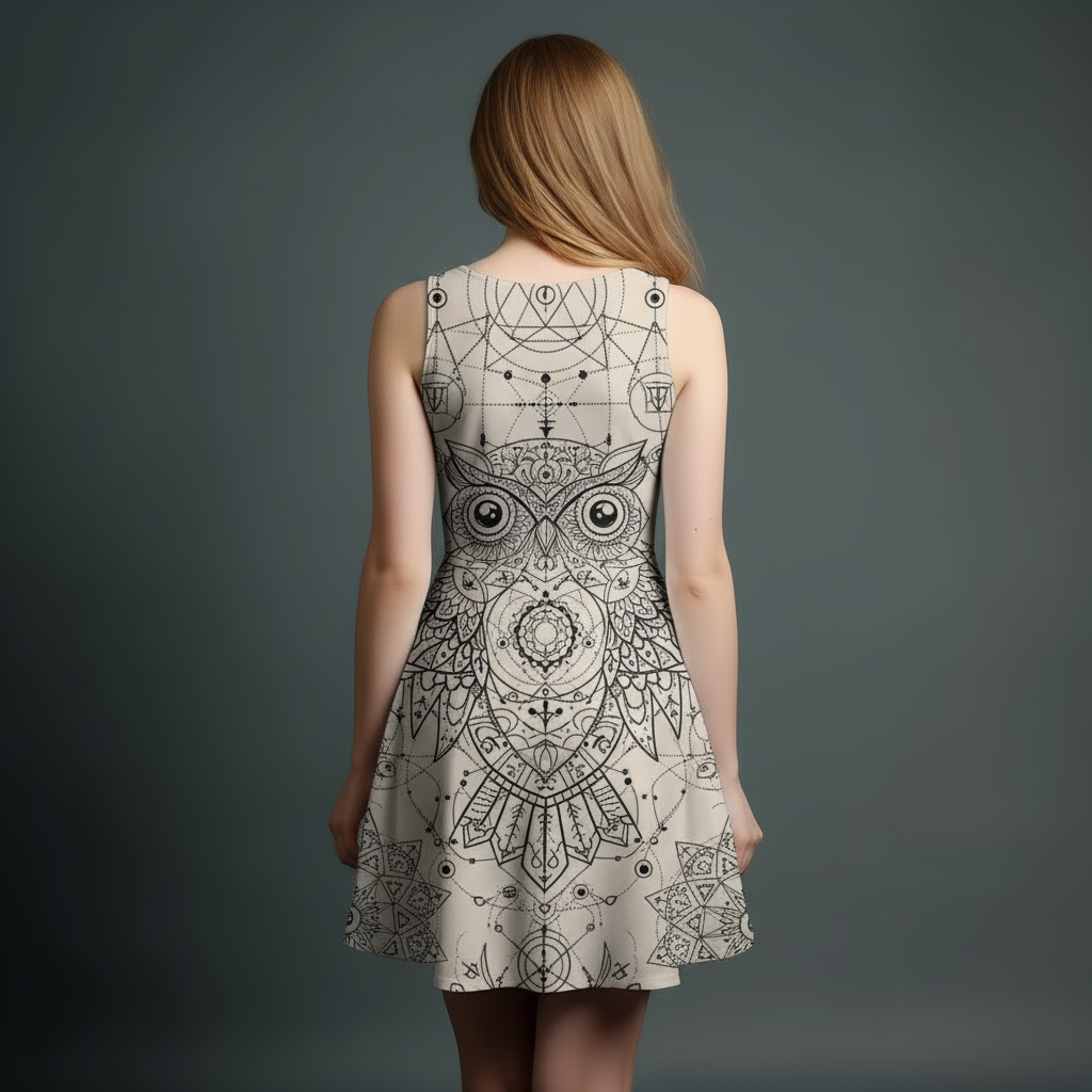 Vibrant Girls' All-Over Print Dress