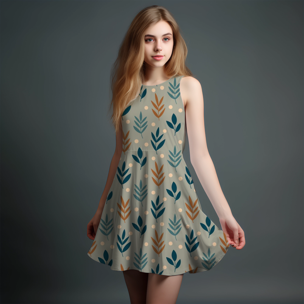 Vibrant Girls' All-Over Print Dress.