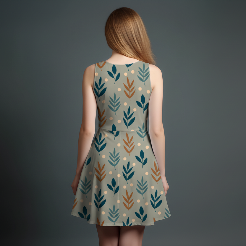 Vibrant Girls' All-Over Print Dress.