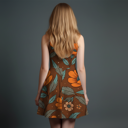 Vibrant Girls' All-Over Print Dress