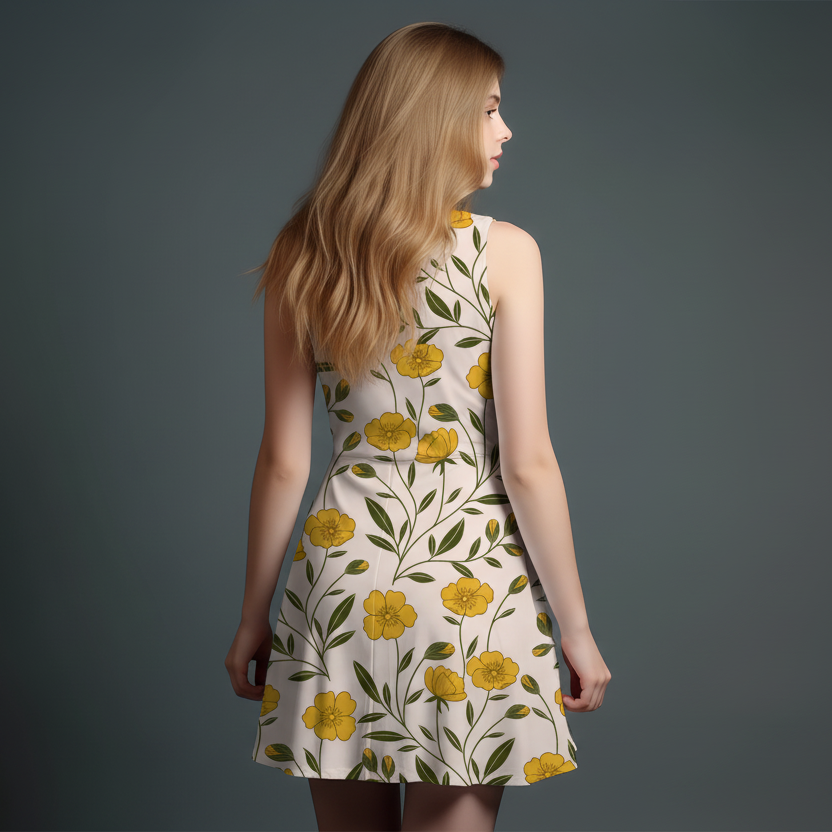 Vibrant Girls' All-Over Print Dress