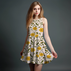 Vibrant Girls' All-Over Print Dress